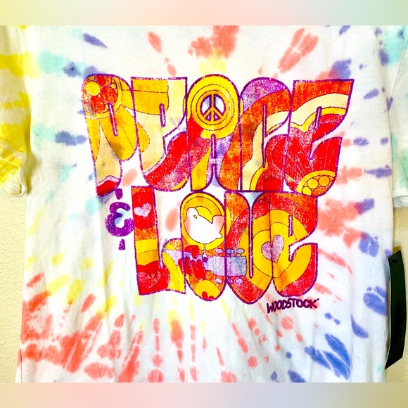 Prince Peter Collection x Woodstock Peace & Love Tie Dye Graphic Tee NWT - Picture 4 of 11